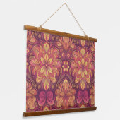 レトロヒッピー:ピンクロードトリップつるウォール 吊り下げ型タペストリー (傾斜あり)