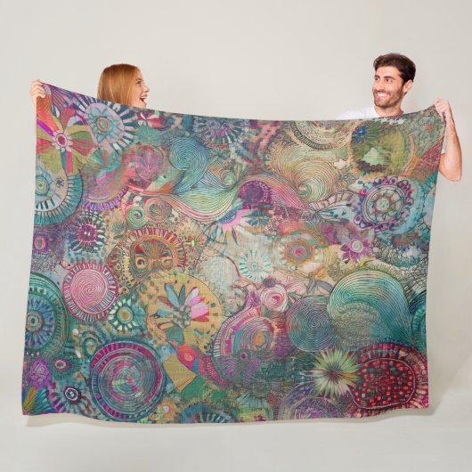 レトロヒッピー：ファンタジー毛布 フリースブランケット (インサイチュ)