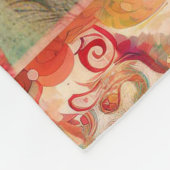 レトロヒッピー：フォークアートガーデンブランケット フリースブランケット (角)