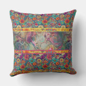 レトロヒッピー:フローラファンタジー枕 クッション (裏面)