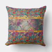 レトロヒッピー:フローラファンタジー枕 クッション (正面)