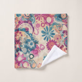 レトロヒッピー：ワイルドフラワータオルセット バスタオルセット (ウォッシュタオル)