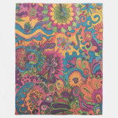 レトロヒッピー： 70sロードトリップの色 フリースブランケット (正面)