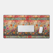 レトロヒッピー: Red Garden Desk Mat デスクマット (キーボード&マウス)