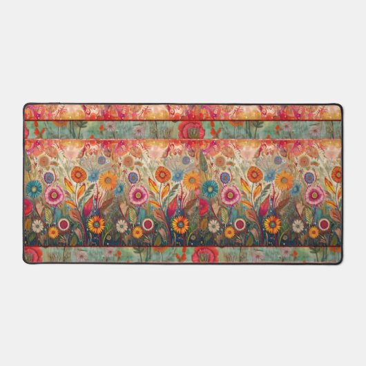 レトロヒッピー: Red Garden Desk Mat デスクマット (正面)