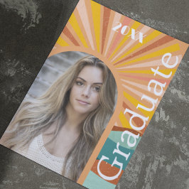 レトロヒッピーArch写真70sピーチ卒業 招待状