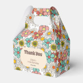 レトロヒッピーGroovyフラワー誕生日ありがとう フェイバーボックス (正面サイド)