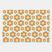 レトロヒッピーGroovy 70年代フローラ&レインボー60年代 ラッピングペーパーシート (正面3)