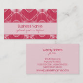 レトロヒップスターの名刺、ピンク 名刺 (正面/裏面)