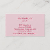 レトロヒップスターの名刺、ピンク 名刺 (裏面)