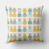 レトロヒップスターカラフルオールドファッションドフォン クッション (裏面)