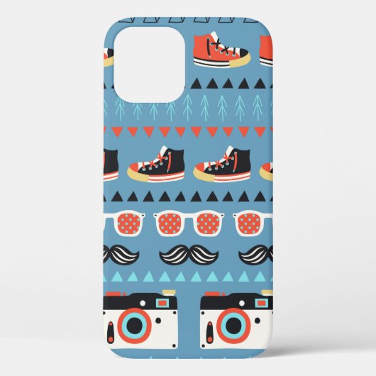 レトロヒップスターシームレスパターン Case-Mate iPhoneケース (裏面)