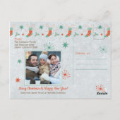 レトロヒップスターベアーリーリトルクリスマスフォト ポストカード (裏面)