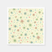 レトロヒップスター宇宙エイジ原子スターバスト スタンダードカクテルナプキン (正面)