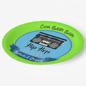 レトロヒップホップの性別が明らかになるベビーシャワー ペーパープレート (アングル)