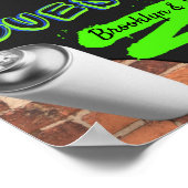 レトロヒップホップアーバンベイビーシャワーゲストブックサイン ポスター (角)