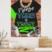 レトロヒップホップベビーシャワーアーバントリートサイン ポスター (キッチン)