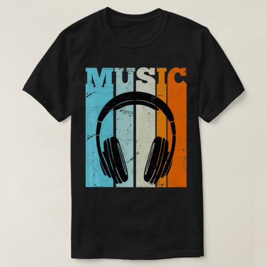 レトロヒップホップ音楽ラッパーラップのヒップホッププルオーバー Tシャツ (デザイン正面)