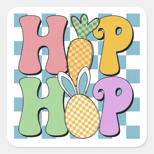 レトロヒップホップ スクエアシール (正面)