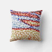 レトロヒョウのプリントスキン（オレンジ、ブルー、グレー） クッション (裏面)