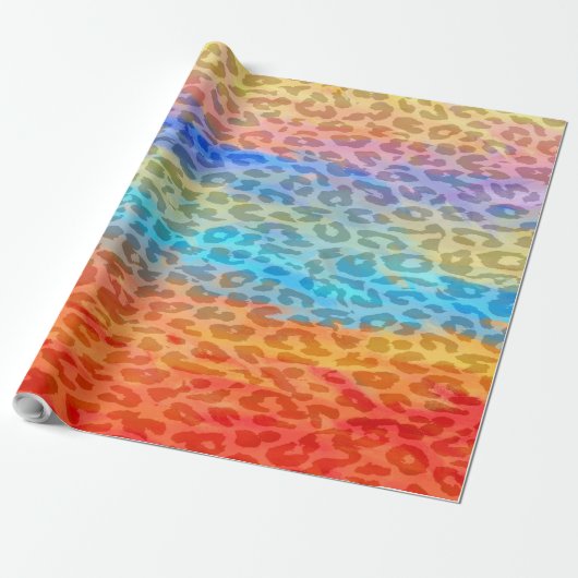 レトロヒョウ印刷スキンファー ラッピングペーパー (アンロールド)