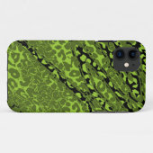 レトロヒョウ印刷スキン(緑、ライム、黒) Case-Mate iPhoneケース (裏面(横))
