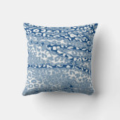 レトロヒョウ印刷スキン(BLue、白) クッション (裏面)