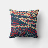 レトロヒョウ印刷スキン(BLue、Red、Bisque) クッション (裏面)