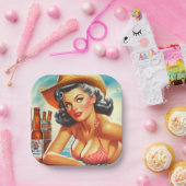 レトロビアカントリーガール ペーパープレート (パーティー)