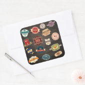 レトロビアラベルのコラージュ スクエアシール (封筒)