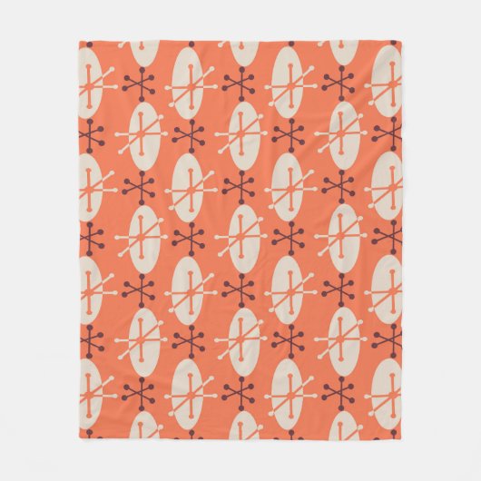 レトロビア:幾何学的バーストパターン フリースブランケット (正面)