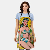 レトロビキニガールサマー漫画 エプロン (着用した状態)