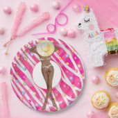 レトロビキニガール誕生日プールパーティー紙プレート ペーパープレート (パーティー)