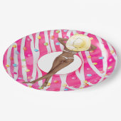 レトロビキニガール誕生日プールパーティー紙プレート ペーパープレート (アングル)