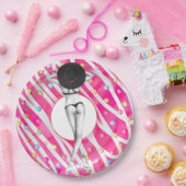 レトロビキニガール誕生日プールパーティー ペーパープレート (パーティー)