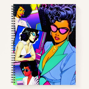 レトロビジネスウーマン漫画ブックアート ノートブック
