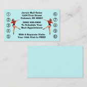 レトロビジネスパンチカードの女性幸せな女性 ロイヤリティカード (正面/裏面)