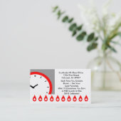 レトロビジネスパンチカードの献血運動の文字盤 ロイヤリティカード (スタンド正面)