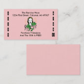 レトロビジネスパンチカードビジネスのハッピーショップ ロイヤリティカード (正面/裏面)