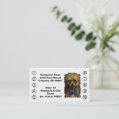 レトロビジネスパンチカードペット小犬のグルーミング ロイヤリティカード (スタンド正面)