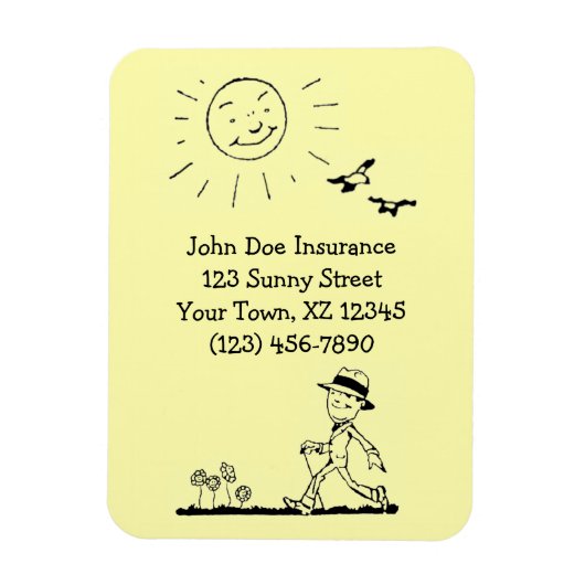 レトロビジネスマンonサニーデイ マグネット (縦)