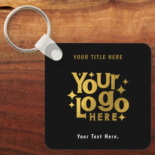 レトロビジネスロゴQRコードおよび文字両面 キーホルダー (正面)