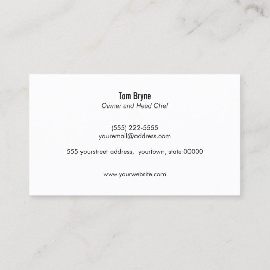 レトロビストロシェフケータリング市松模様にタイル 名刺 (裏面)