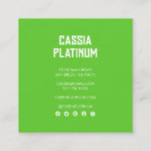 レトロビッグはっきりしたウェーブミニマリストのソーシャルアイコン スクエア名刺 (裏面)