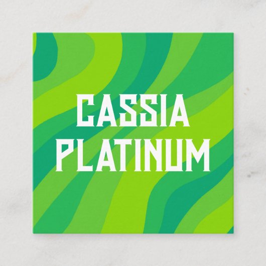 レトロビッグはっきりしたウェーブミニマリストのソーシャルアイコン スクエア名刺 (正面)