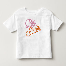 レトロビッグシスターカラフルピンク トドラーTシャツ