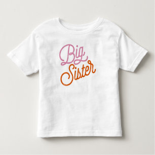 レトロビッグシスターカラフルピンク トドラーTシャツ