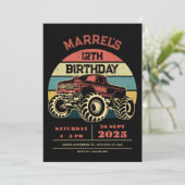 レトロビッグトラック誕生日 招待状 (スタンド正面)