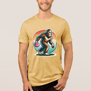 レトロビッグフットサスカッチディスクゴルフ トライブレンドTシャツ