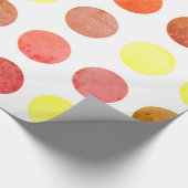 レトロビッグ動揺してカラフル水玉模様パターン ラッピングペーパー (角)